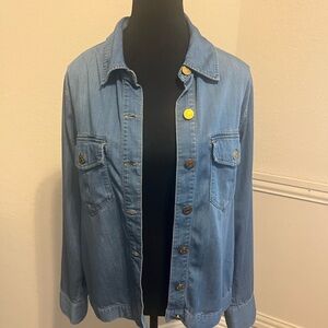 CAbi Chambray Button Down Shirt/Jacker or “Shacket”-Relaxed Fit